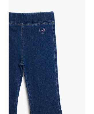 Girls's Flared denim-effect leggings