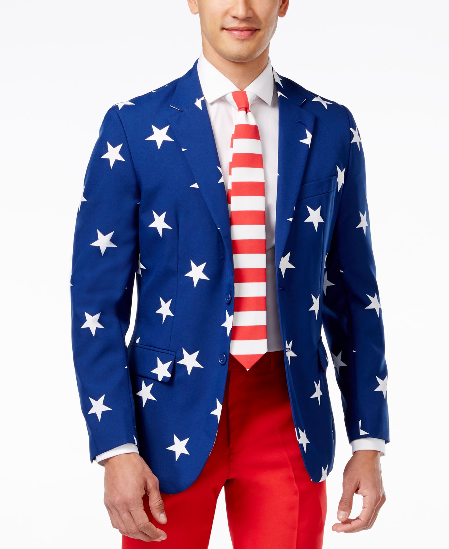 Мужской летний карнавальный костюм OppoSuits USA в американской тематике, цвет: Белый / Синий — фото 9