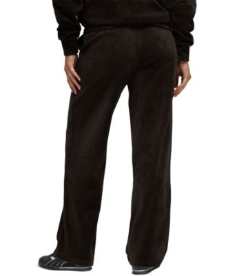 Women's Elevated Velour Ribbed Straight Leg Pants