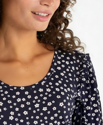 Women's Floral Print Scoop Neck Top