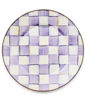 Violet Check Handmade Dinner Plate