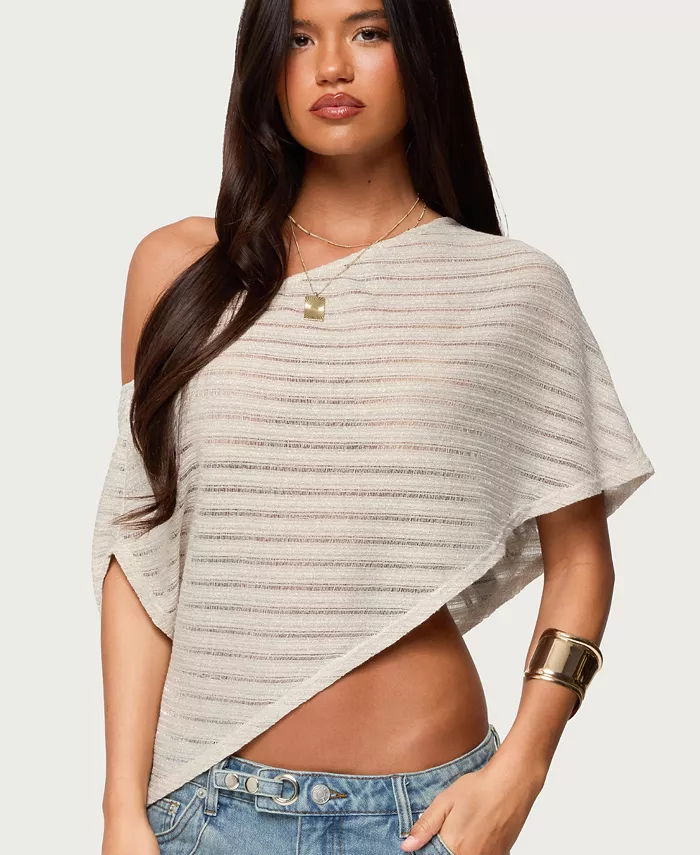 Women's Loma Asymmetric Off Shoulder Knit Poncho