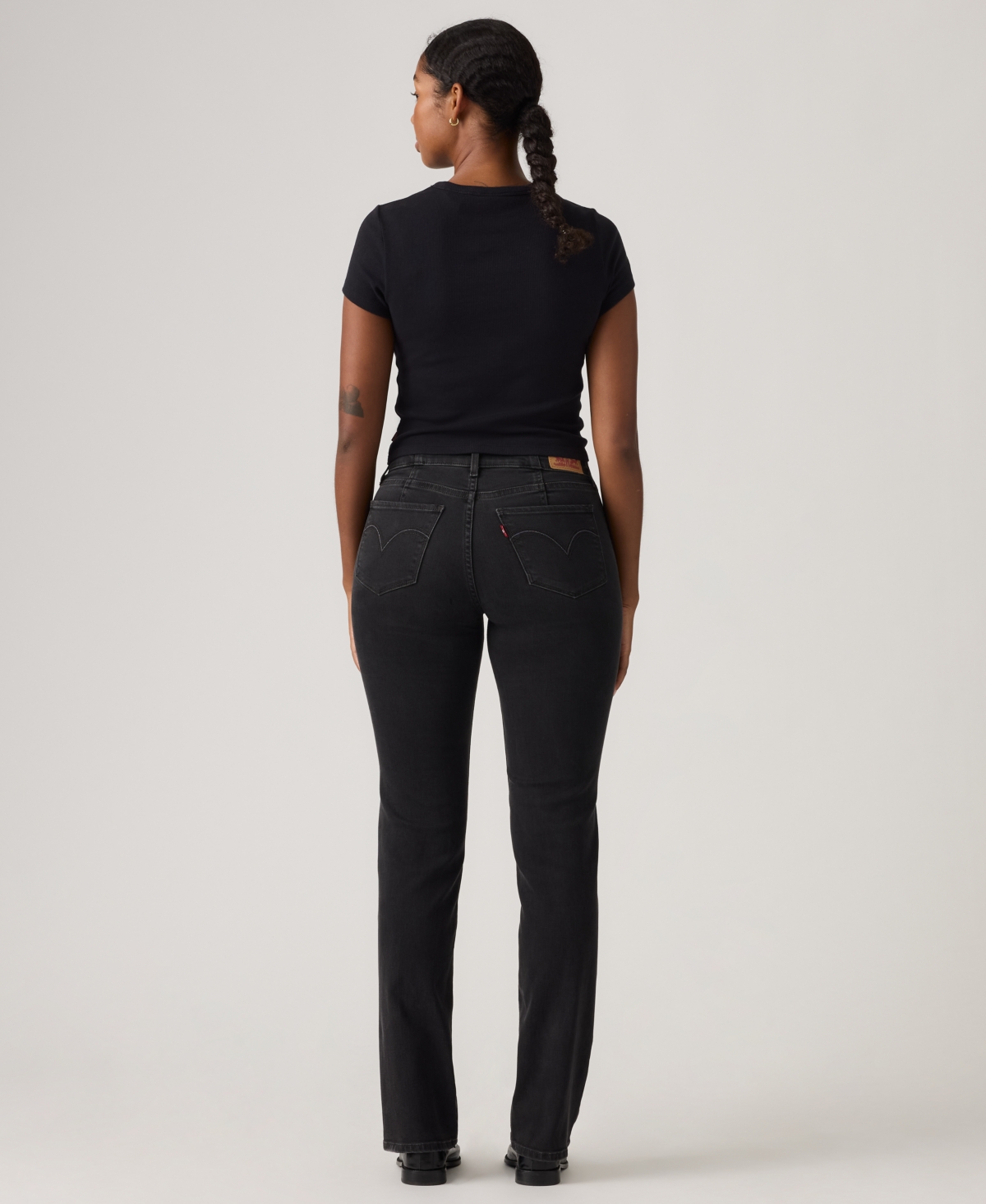 Levi's Juniors' 314 Corset Straight Stretch Jeans In Black