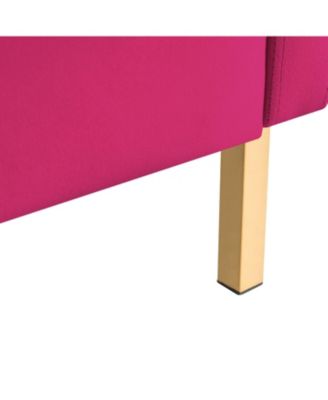 Levitt Square Arm Velvet Accent Chair with Metal Base