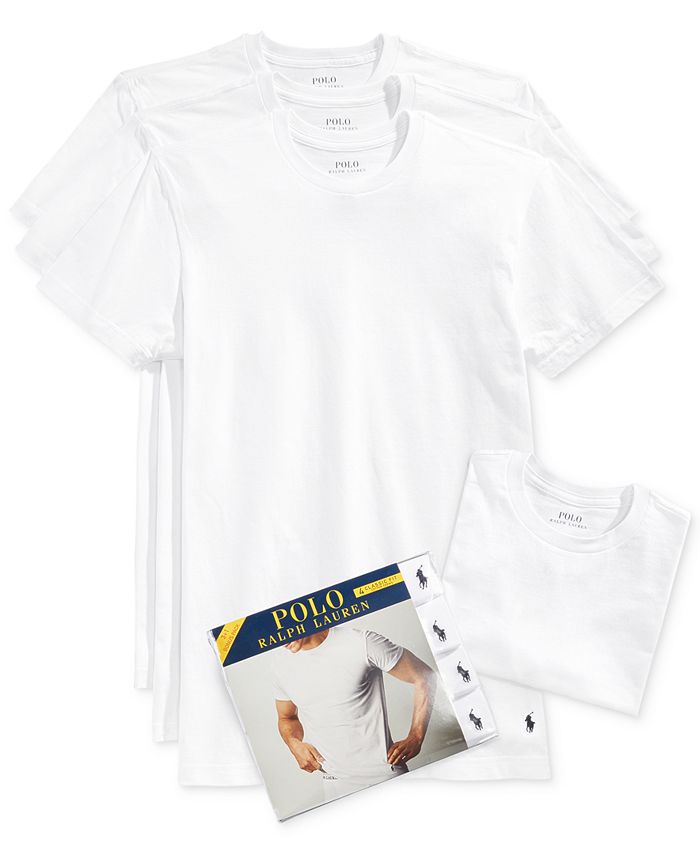 Polo Ralph Lauren 3-Pack +1 Bonus, Crew Neck Tee Shirt & Reviews -  Underwear & Socks - Men - Macy's