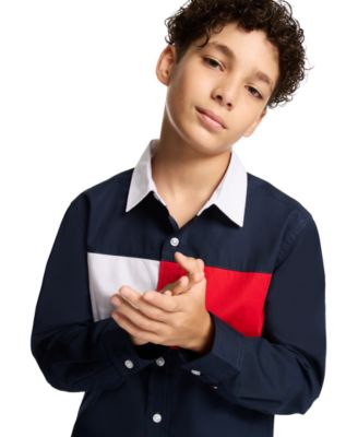 Boys' 2T-7 Chest Flag Point Collar Shirt