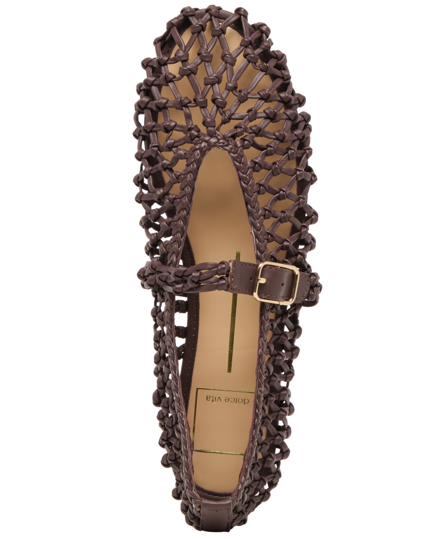 Женские балетки Dolce Vita Clair Woven Mary Jane Flats, цвет: Тёмный коричневый кожаный — фото 4