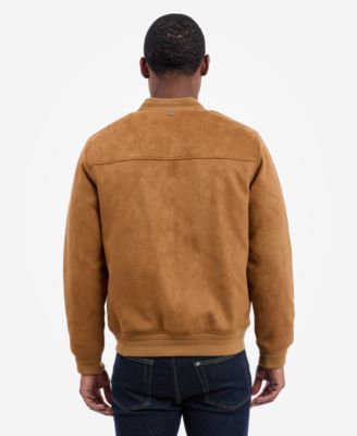 Men's Faux Suede Bomber Jacket