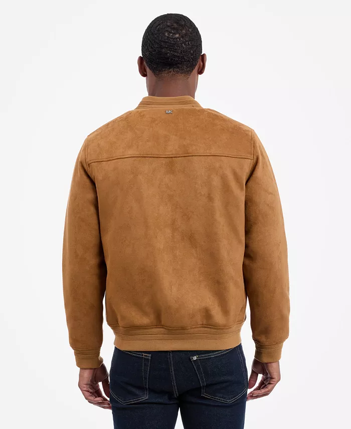 Men's Faux Suede Bomber Jacket - thumbnail 10