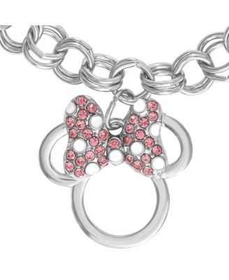 Minnie Mouse Bow Charm Bracelet, 7 +1'' Chain