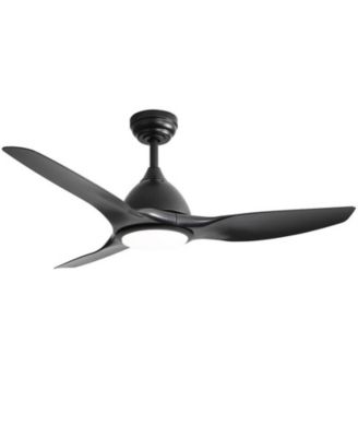 52-inch Modern Black 3-Blade Ceiling Fan with Six Speed Remote Control and Timing Function for Indoor