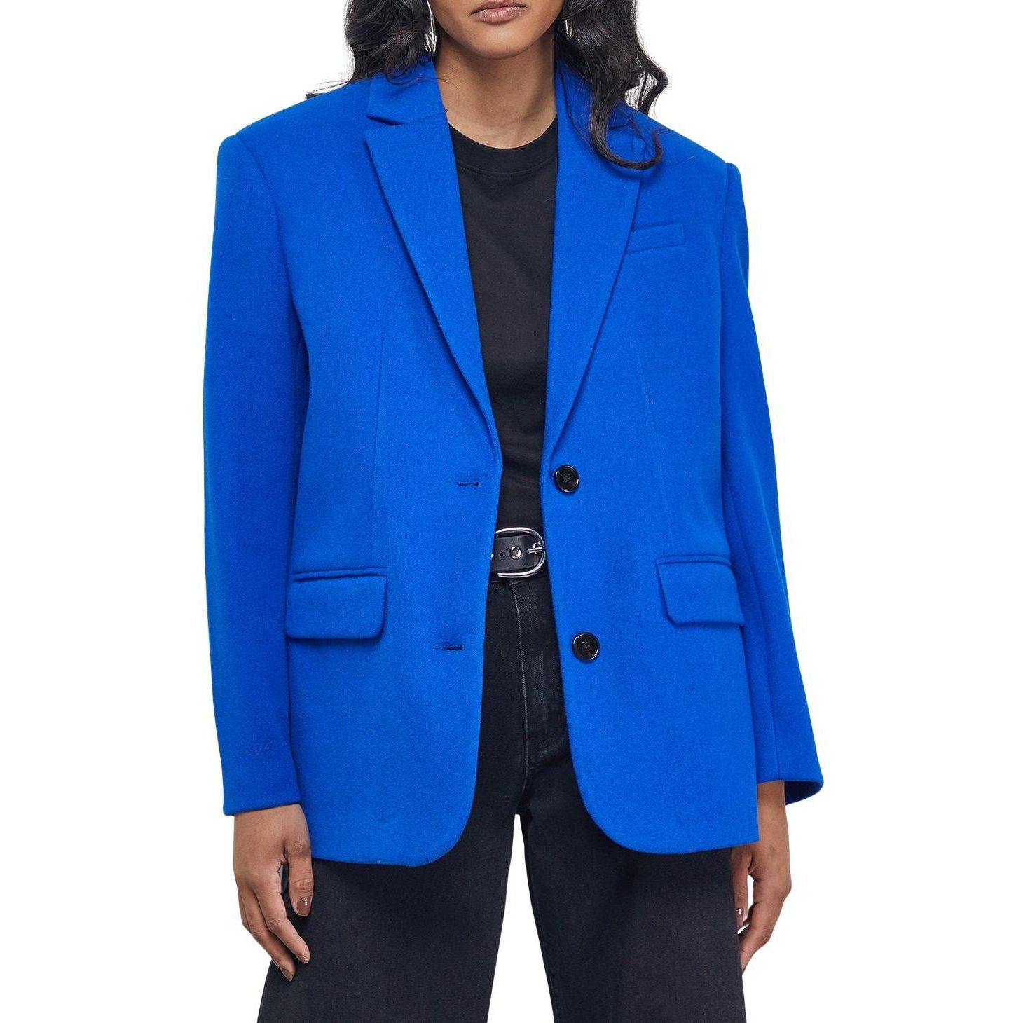 Женская куртка Warehouse Oversized Blazer, цвет: Тёмный синий — фото 5