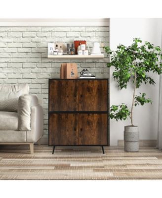 Industrial Cat Litter Box Enclosure with Divider and Cat-Shaped Entries