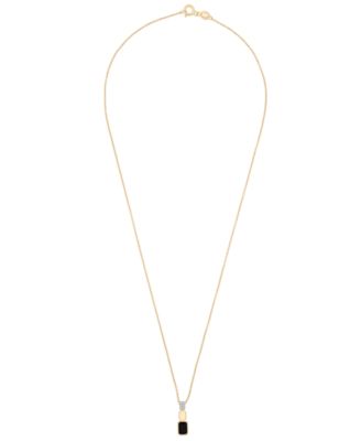 2-Pc. Onyx (1-1/8 ct. t.w.) & Diamond (1/20 ct. t.w.) Earrings and Pendant Necklace Set in 14k Gold-Plated Over Sterling Silver