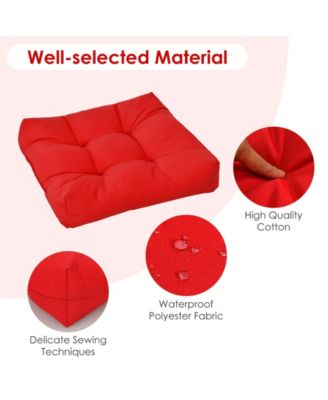 21 Inch x 21 Inch Patio Chair Seat Cushion Pads for Indoor and Outdoor-Red