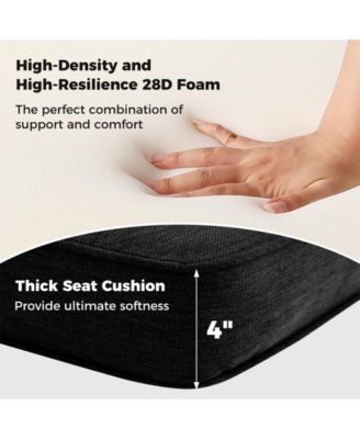 2-Pack Outdoor Patio Cushion Set with Removable Covers-Black