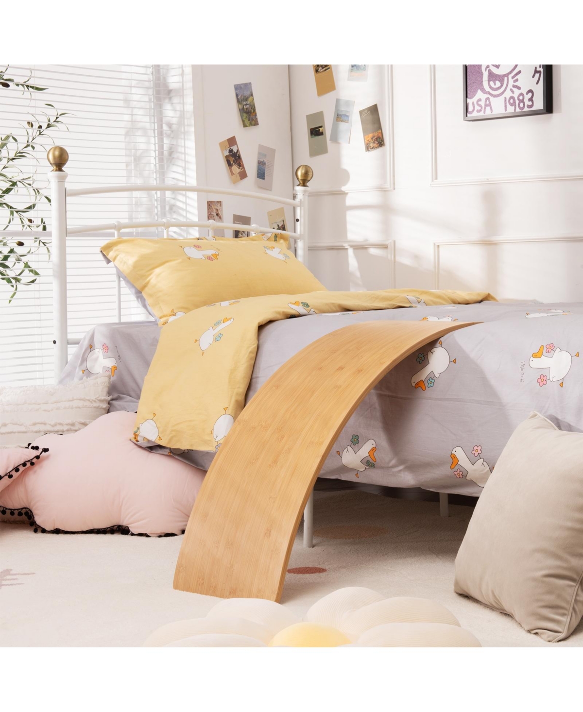 Sugift 35.5 Inch Wooden Wobble Balance Board for Toddler and Adult