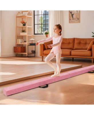 Folding Balance Beam with Solid Wood Base and Anti-slip Bottom