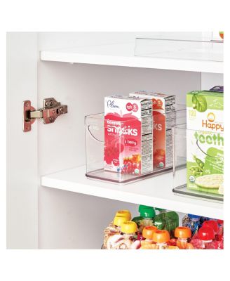 Stackable Pantry Storage Bin with Handles, Set of 2, Clear, Made in USA