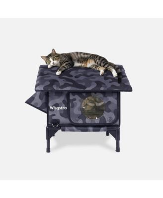 RoofHaus Outdoor Heated Cat House in Night Camo