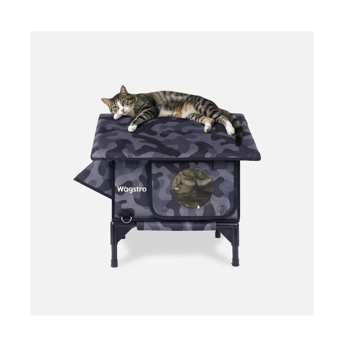 Wagstro RoofHaus Outdoor Heated Cat House in Night Camo