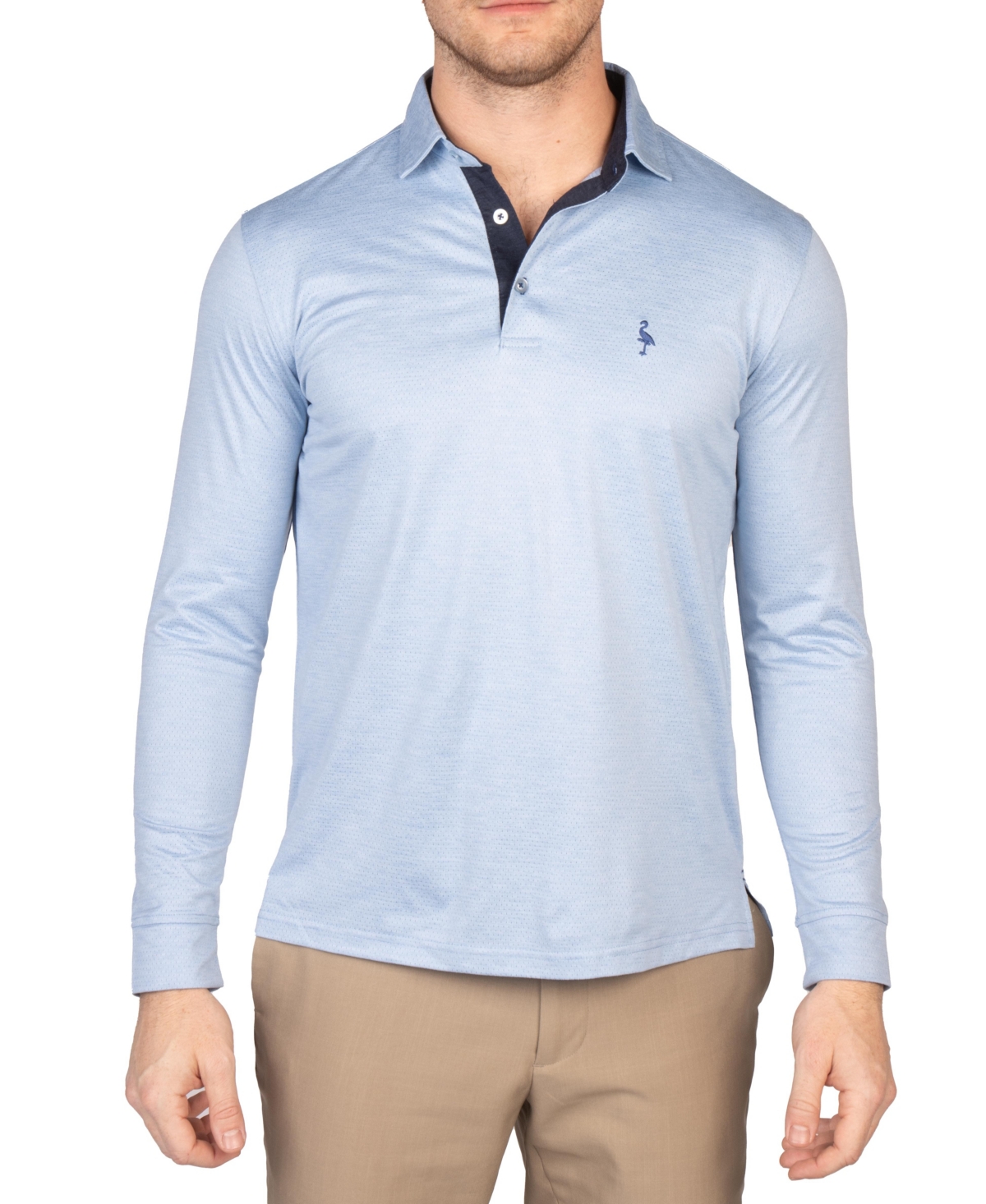 Tailorbyrd Men's Performance Mesh Long Sleeve Polo