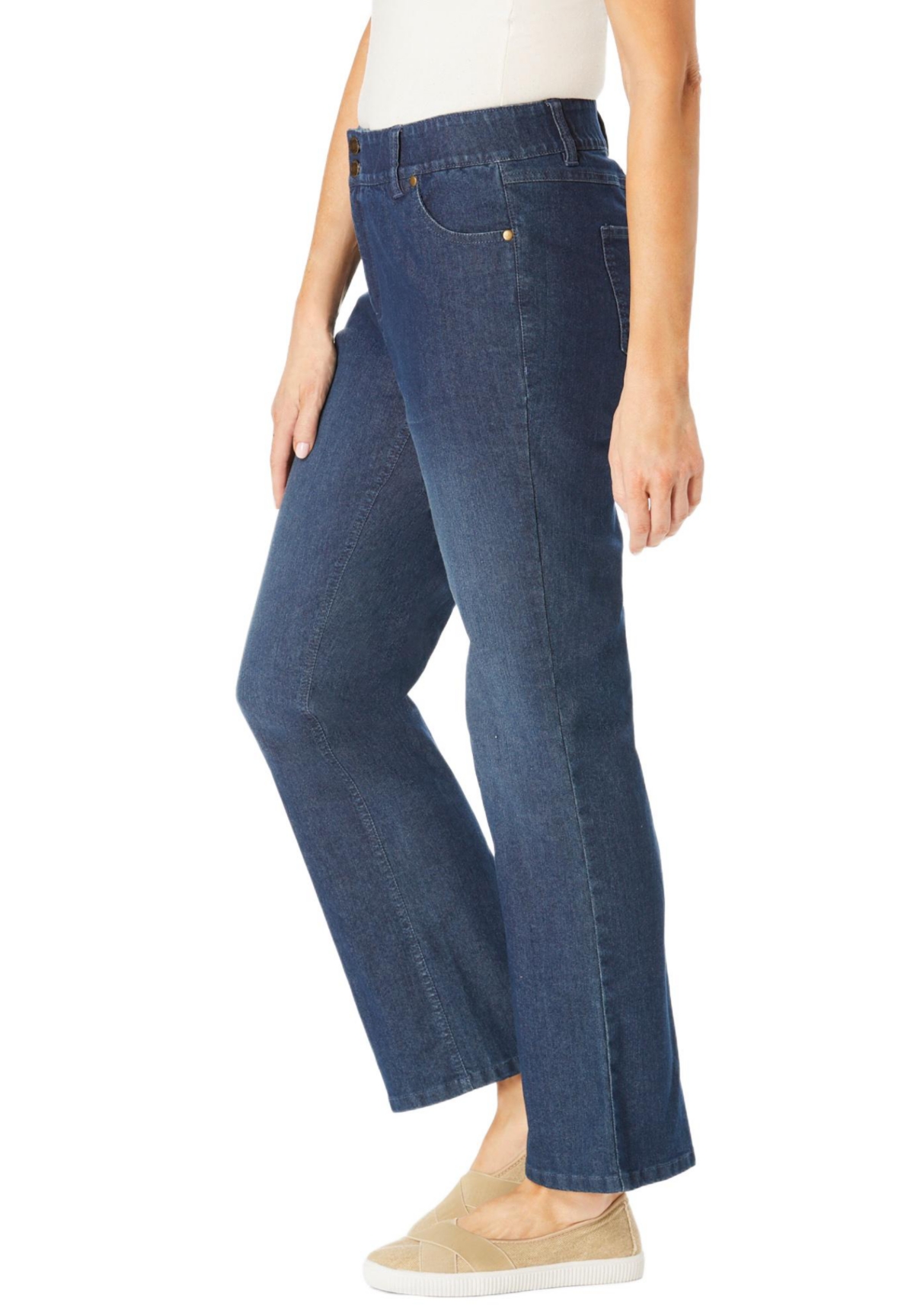 Woman Within Women's Within Tall Secret Solutions Tummy Smoothing Bootcut Stretch Denim Jeans
