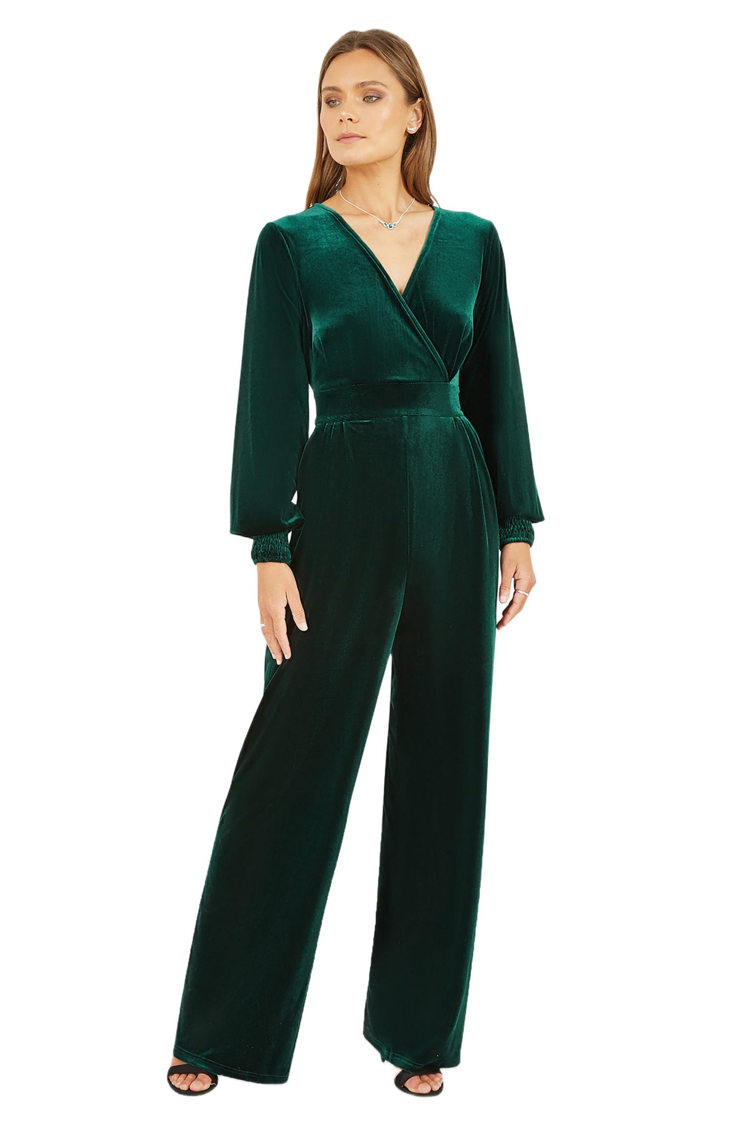 Women's Velvet Long Sleeve Jumpsuit