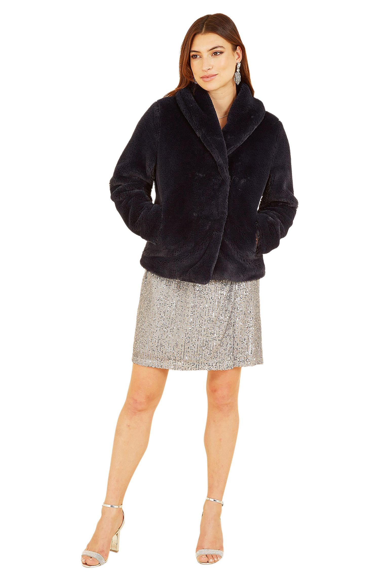 Women's Short Wrap Faux Fur Coat