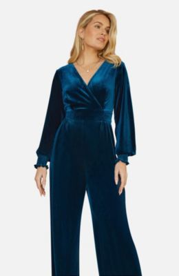 Women's Velvet Long Sleeve Jumpsuit