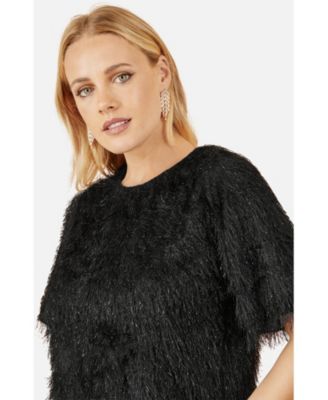 Women's Lurex Fringe Relaxed Fit Top