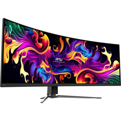 MPG 491CQPX QD-OLED 49" 32:9 DQHD 240Hz Curved OLED HDR Gaming Monitor, Metallic Black