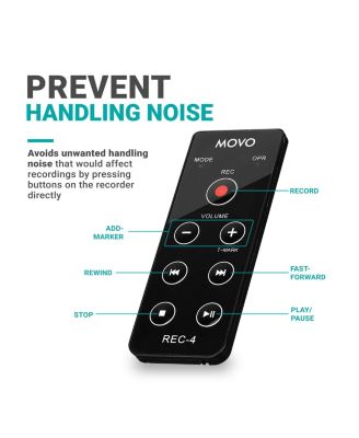REC-4 Wired Remote Control for Zoom H2n, H4n Pro, H5 & H6 Portable Digital Handy Recorders