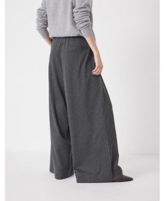 Women's Pinstripe Wide Leg Jogger