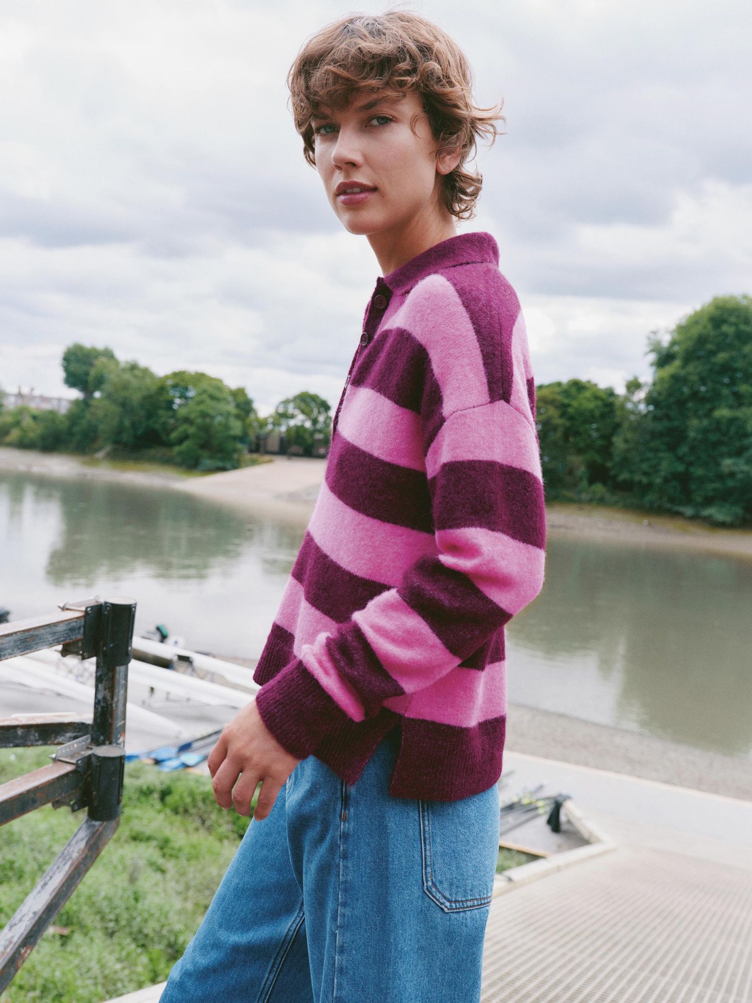 Women's Drew Wool Blend Relaxed Rugby Sweater