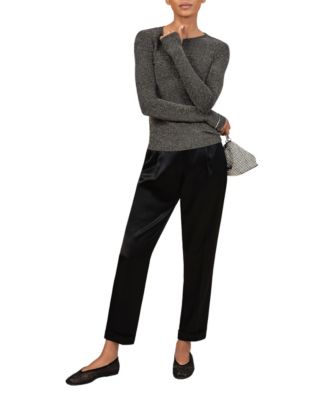 Women's Metallic-Knit Long-Sleeve Top