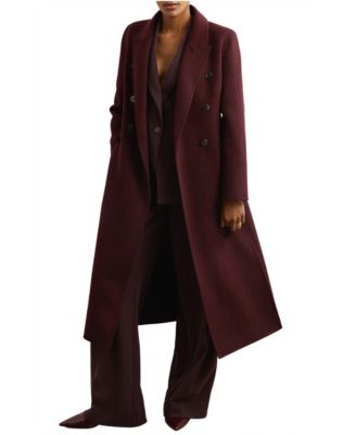 Women's Double-Breasted Blind Seam Wool-Blend Coat