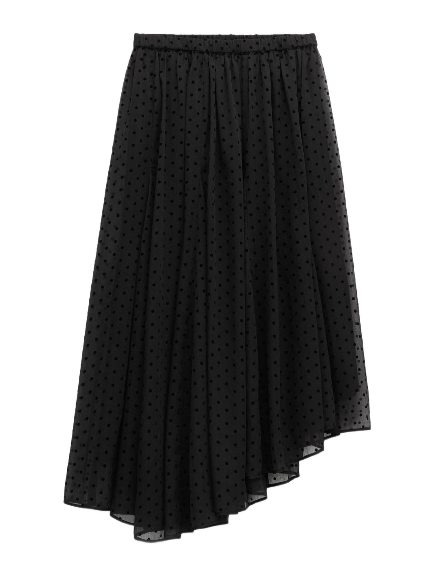 Women's Asymmetrical Flocked Spot Skirt