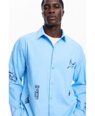Men's Shirt with carp drawings