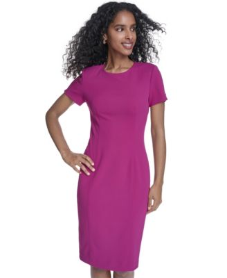 Petite Tie Short-Sleeve Sheath Dress