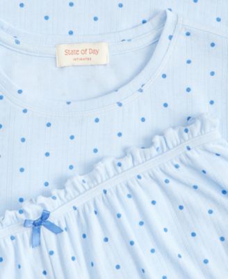 Women's Pointelle Top & Bloomer Shorts Pajamas, 2-Piece Set