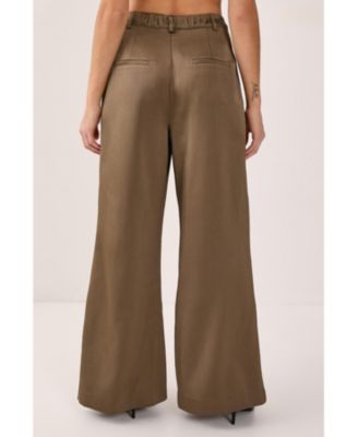 Women's Satin Pleated Tailored Pants