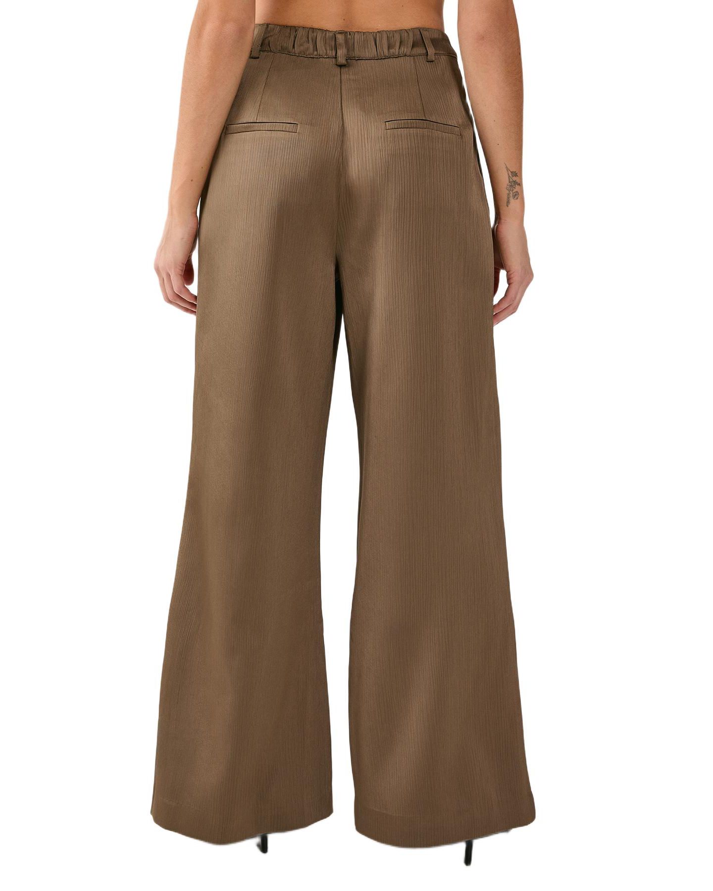 Женские брюки Nasty Gal Satin Pleated Tailored, цвет: Оливковый — фото 2