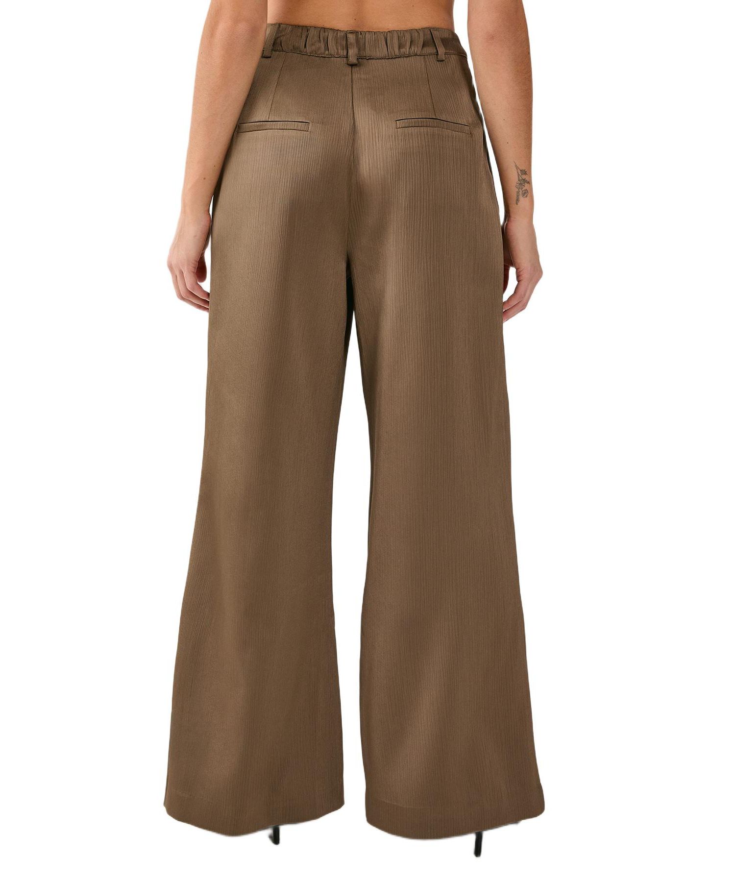 Women's Satin Pleated Tailored Pants