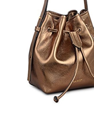 York Mews Mini Metallic Drawstring Crossbody Bag