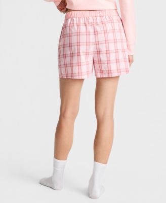 Women's Rest Plaid Poplin Pajama Boxer Shorts