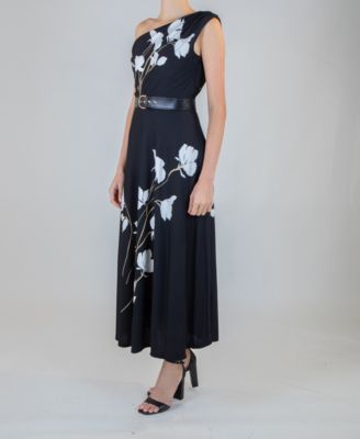 Women's Belted Off-The-Shoulder Dress