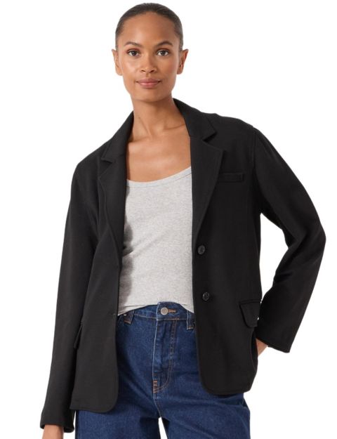 Женский пиджак Hush Relaxed Ponte Blazer, цвет: Чёрный