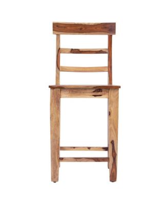 Taos Solid Sheesham Wood Counter Chair, Natural (Set of 2)
