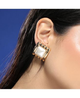 Women's The Ribbed-Diane Stud Earrings - California Gold